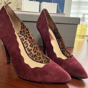 BETSEY JOHNSON Aavery Scalloped Suede Heels